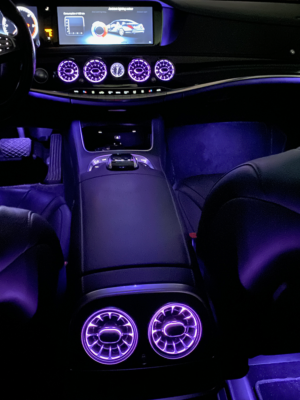 Mercedes s class w222 ambient LED airvents + backk bluepurple
