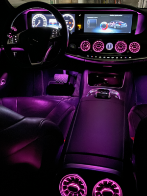 Mercedes s class w222 ambient airvents + back vents purple