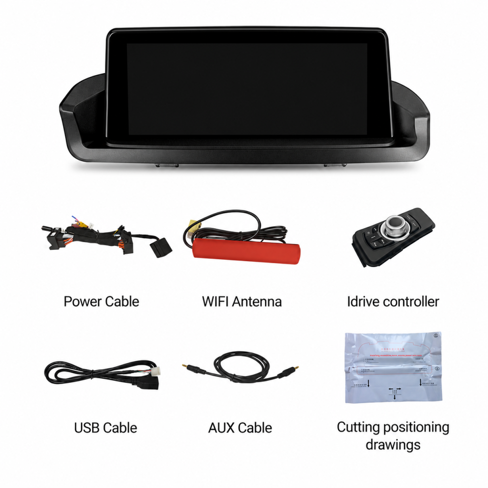 Automotive screen kit with glossy black bezel