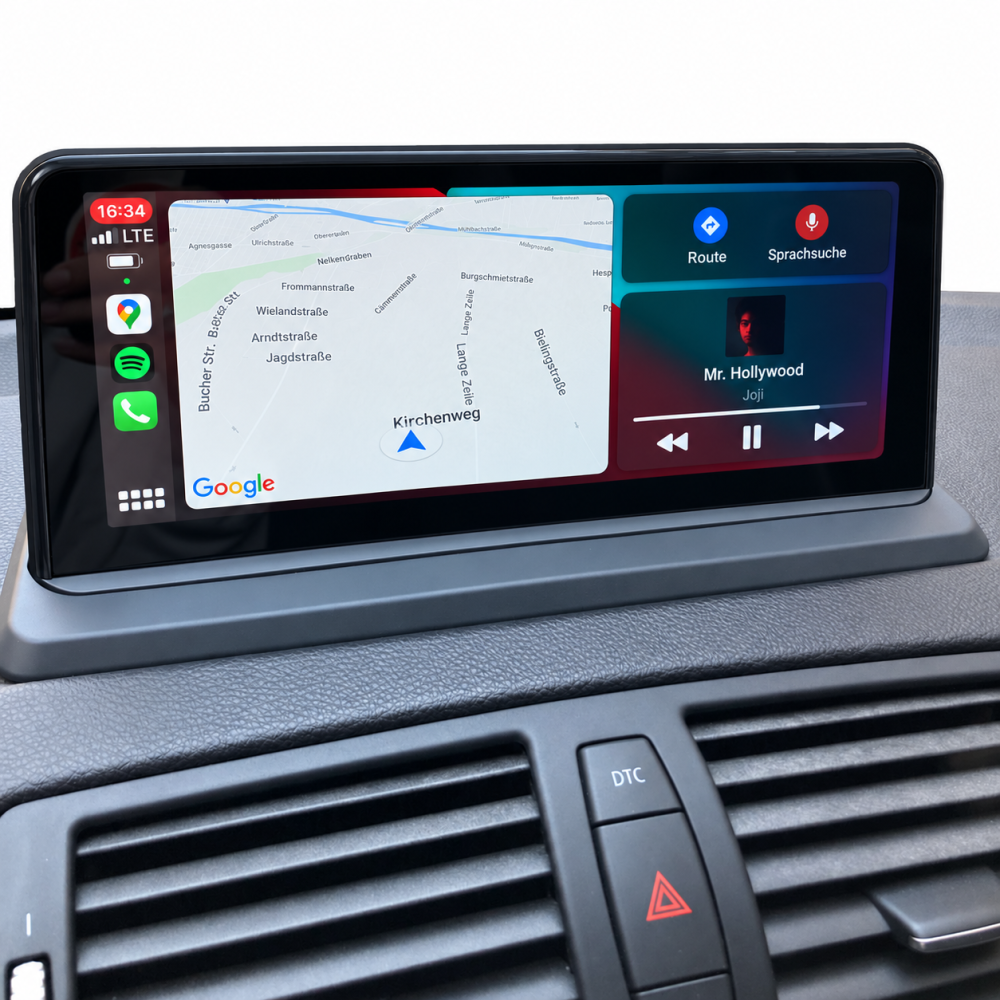 BMW CarPlay display with sleek black bezel