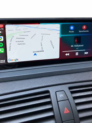 BMW CarPlay display with sleek black bezel