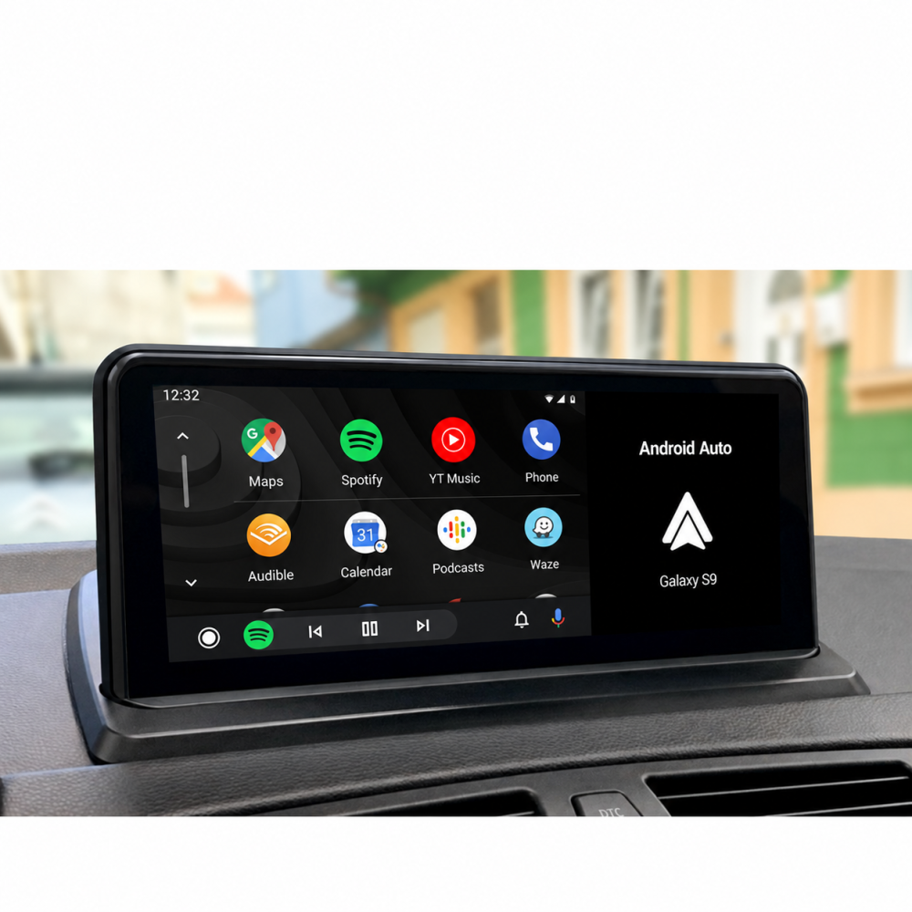 Glossy black Android Auto display
