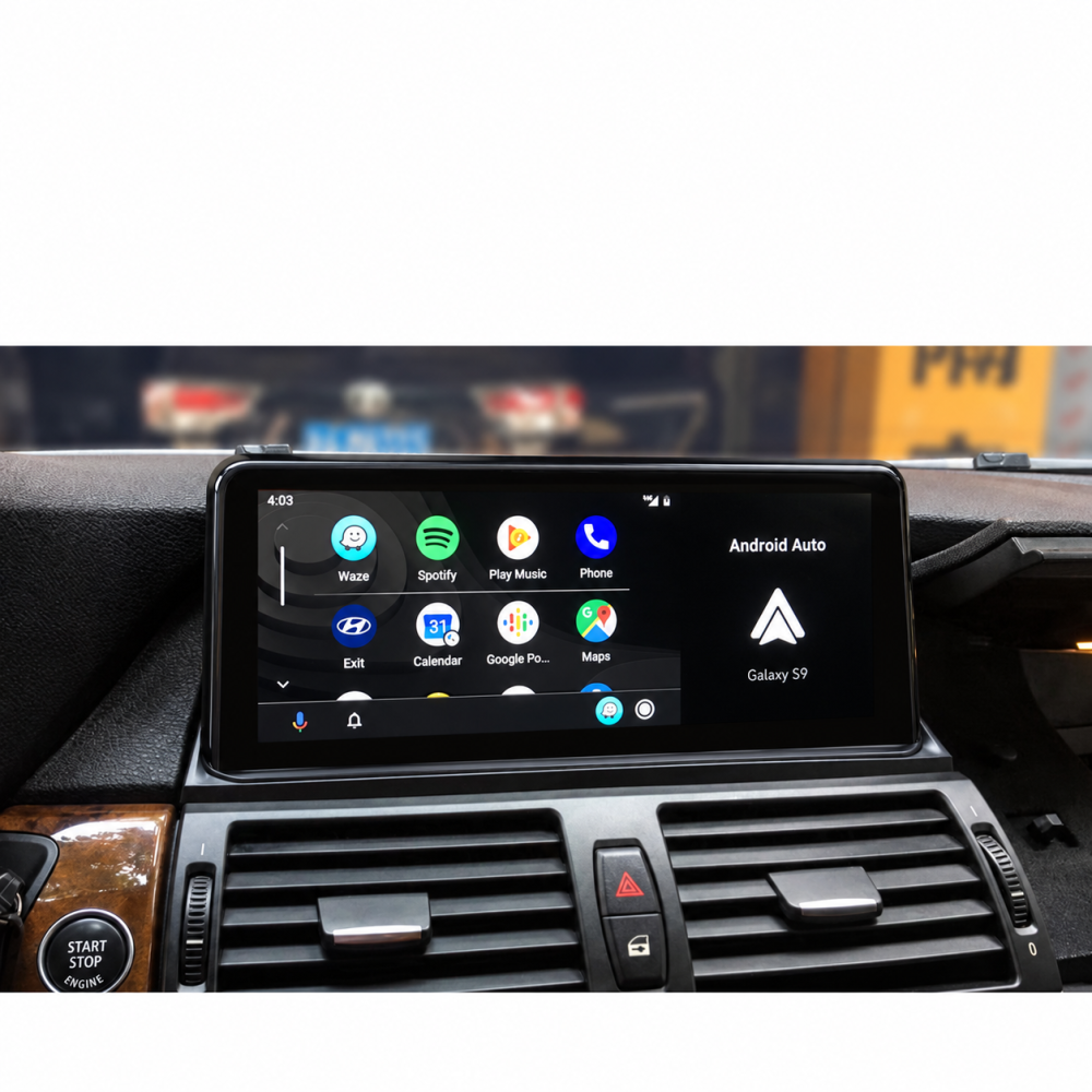 BMW Android Auto with glossy black bezel