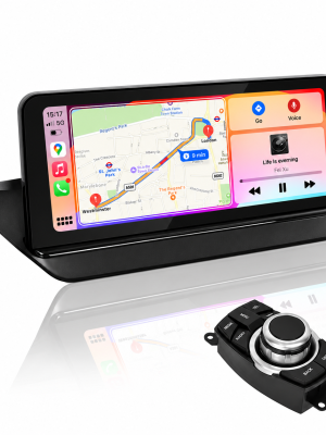 Black CarPlay screen with rotary controller