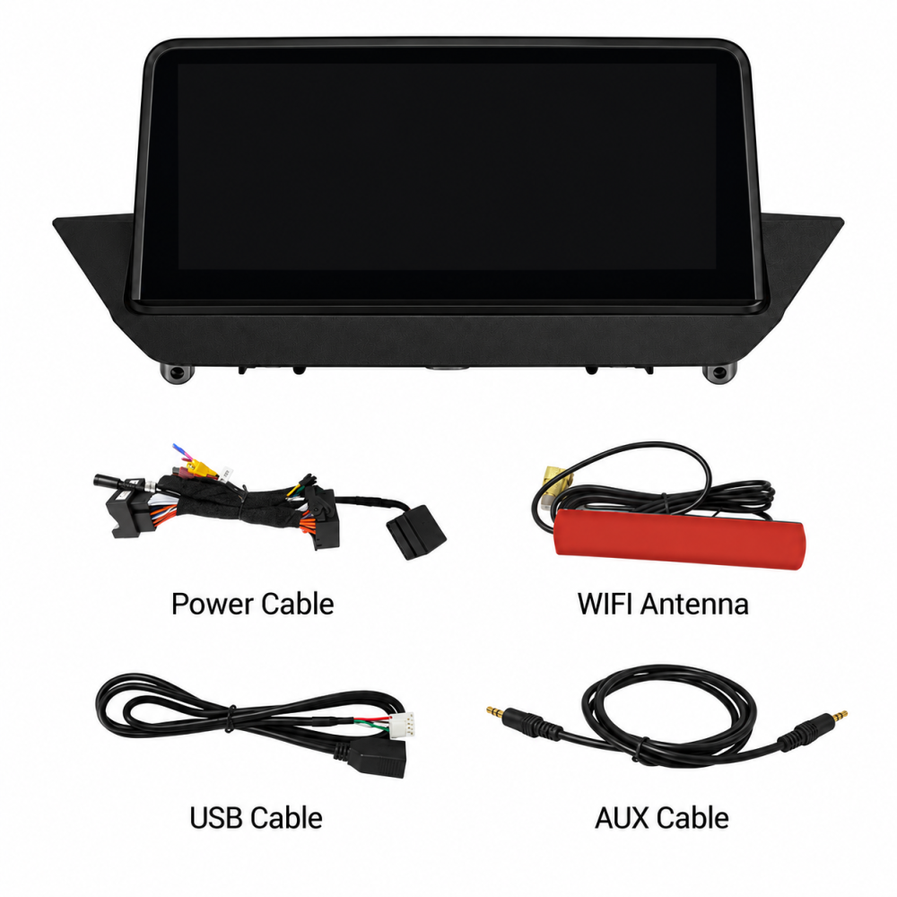 Black screen kit with labeled accessories
