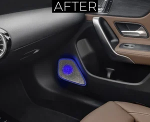 After led speaker covers installation in mercedes