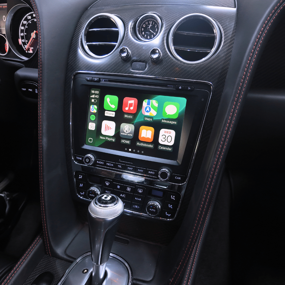 Supports calling, music, maps, navigation and calendar apps on Bentley's original multimedia display.