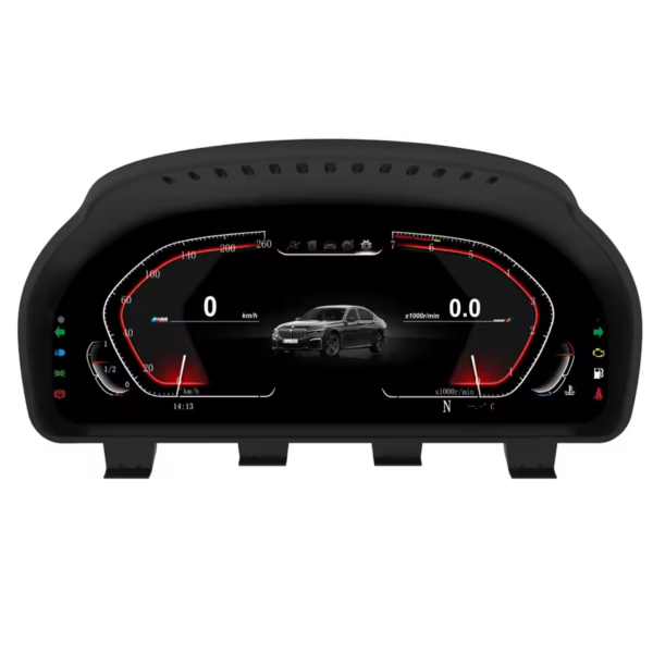 bmw digital cluster dashboard in black color