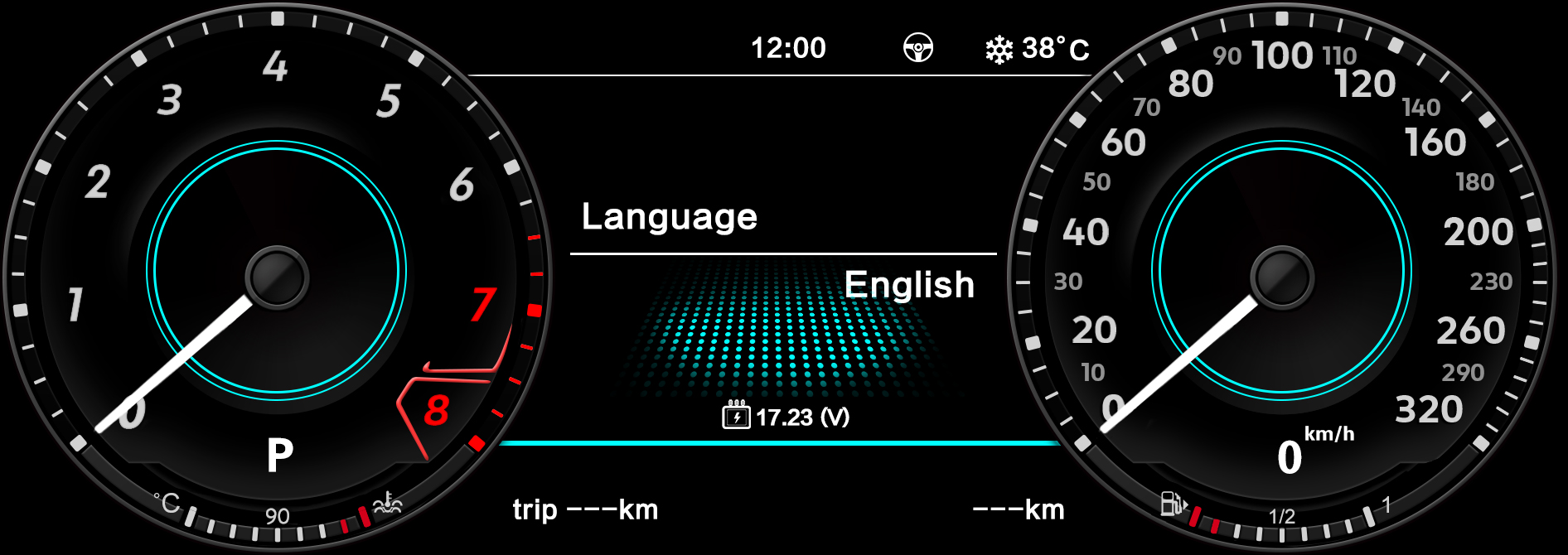 custom digital dashboard cluster design 2