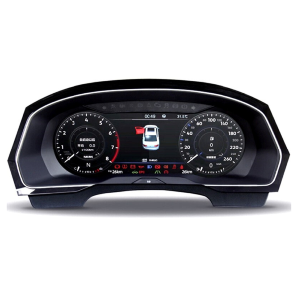 Volkswagen digital cluster speedometer dashboard in black color