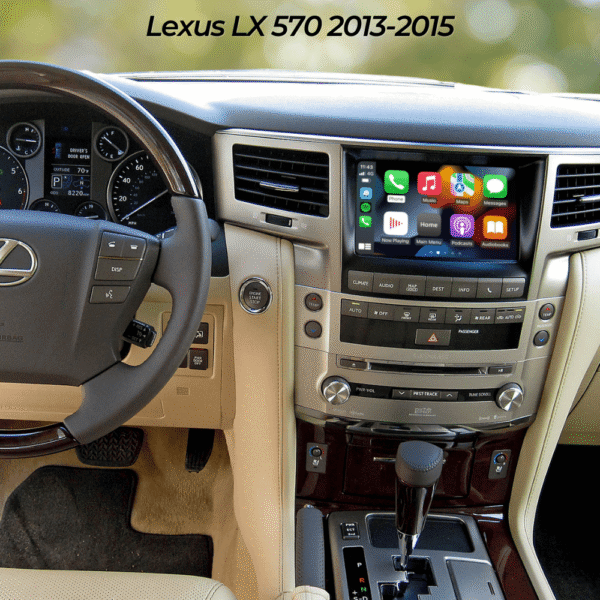 Lexus LX 2013 metų automobilyje Apple Carplay originaliame multimedijos ekrane