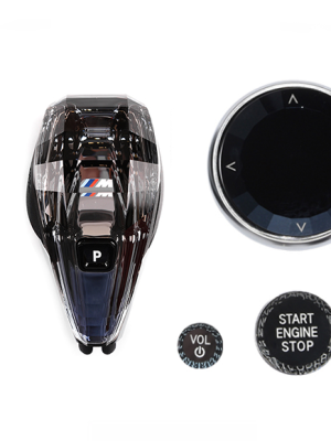 BMW Crystal Gear Shifter iDrive Knob Star Stop Volume Button Kit