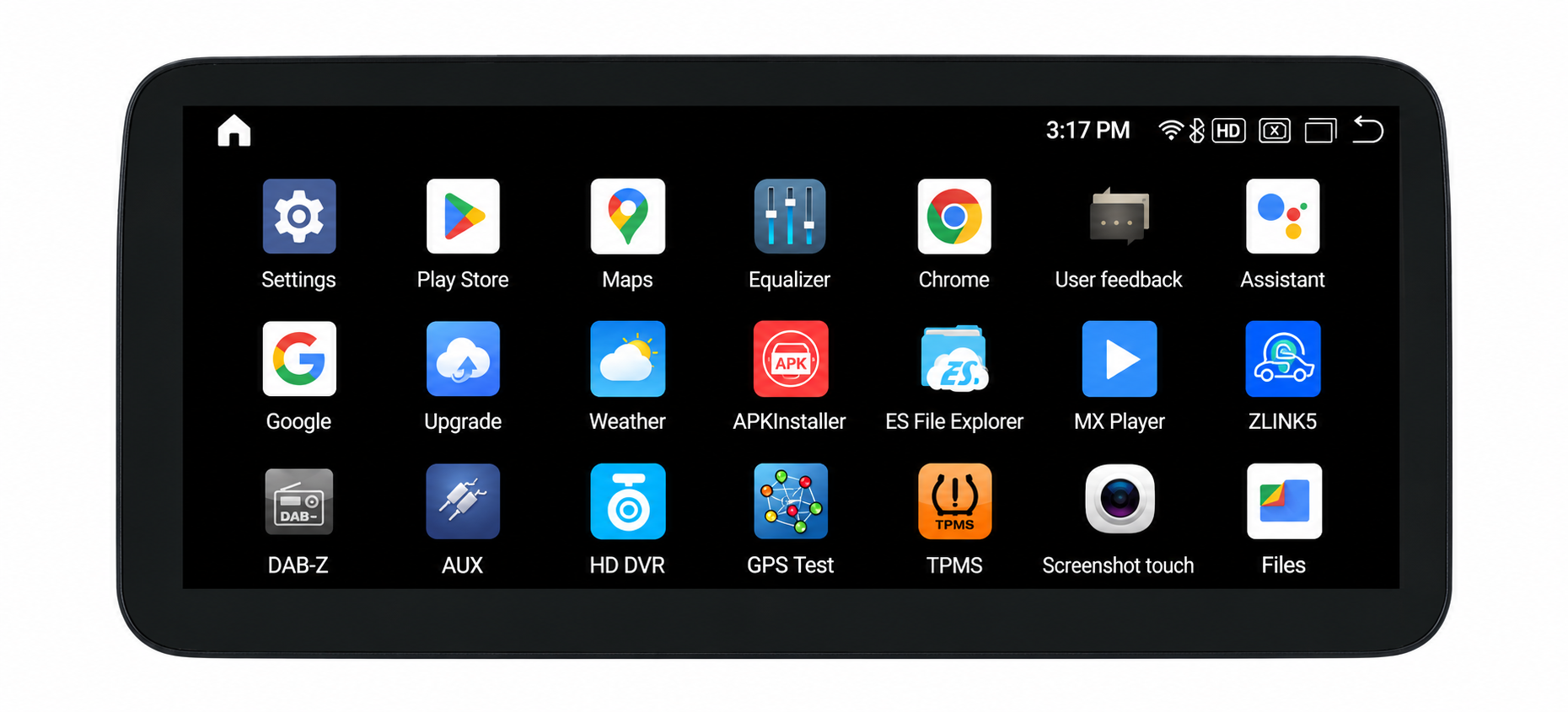 Mercedes Android multimedijos liečiamas ekranas su Android programėlių sąsaja