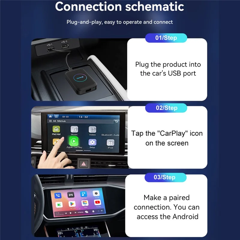Carlinkit Android 4+32GB Wireless Adapter with Carplay Function - Image 4