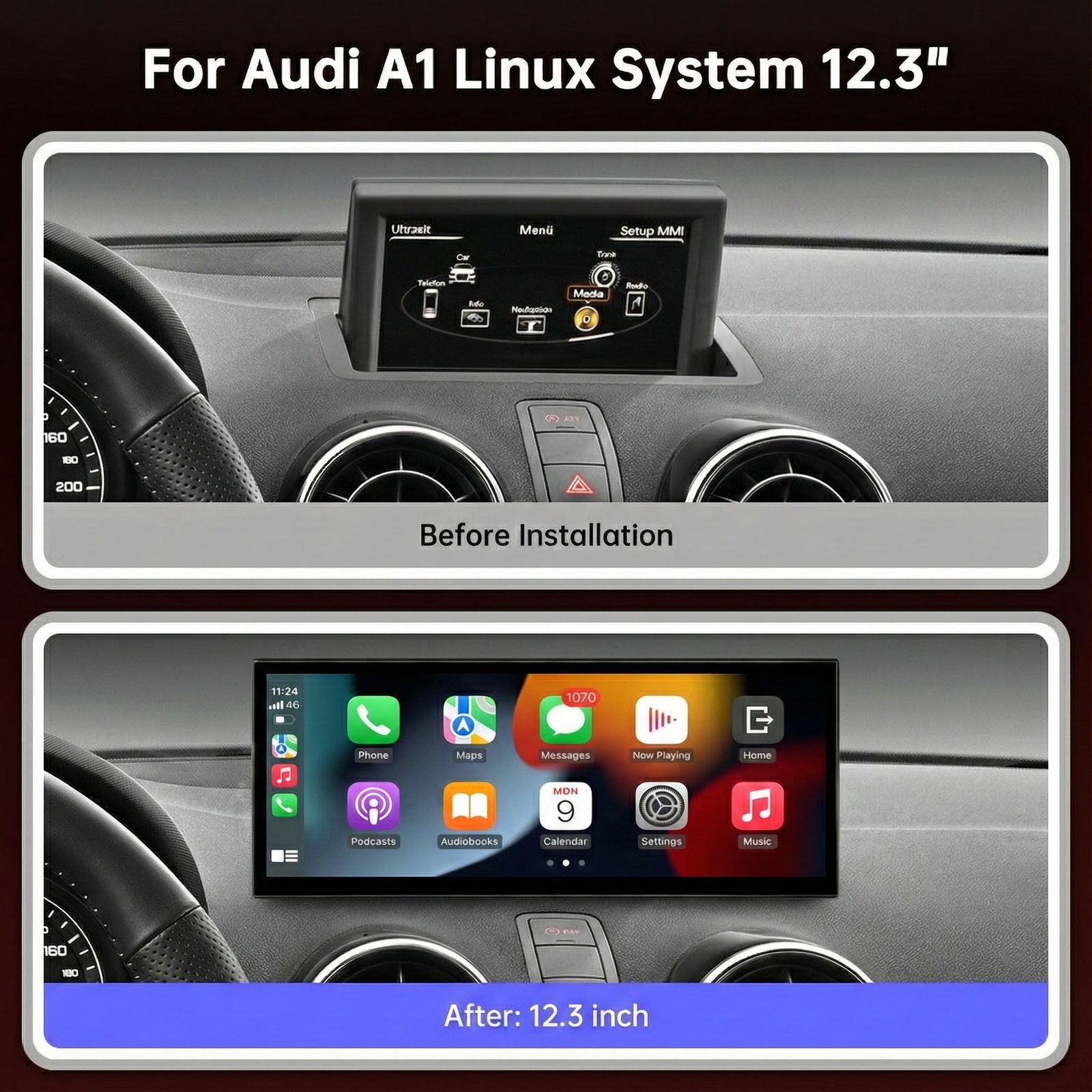 Audi A1 Linux multimedijos ekranas 10,25/12,3″ 3G+ (2012-2018) - Image 5