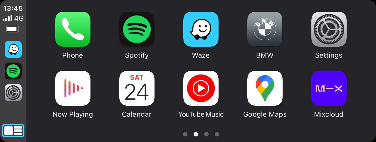 Apple CarPlay application menu for the Porsche PCM integration module