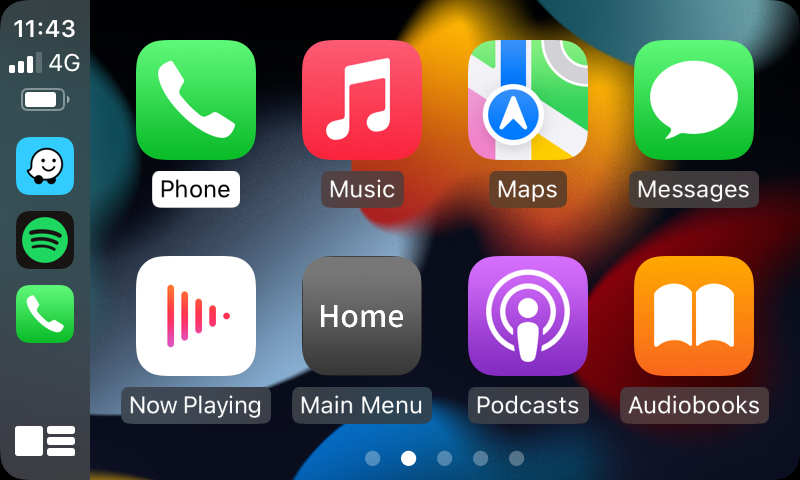 Apple CarPlay interface menu