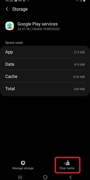 Clear cache